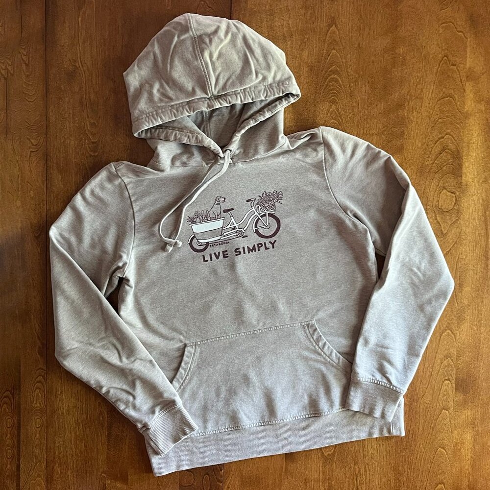 Patagonia "Live Simply" organic bicycle hoodie S